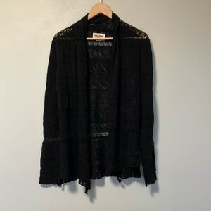 NWT Zadig & Voltaire Isao Pointelle Black Cardigan
